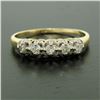 Image 2 : 14k Yellow & White Gold .28 ctw 5 Round Brilliant Cut Prong Set Diamond Band Rin