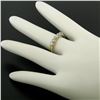 Image 3 : 14k Yellow & White Gold .28 ctw 5 Round Brilliant Cut Prong Set Diamond Band Rin