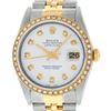 Image 1 : Rolex Mens 2 Tone White Diamond 36MM Datejust Wristwatch