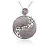 Image 1 : 14KT White Gold 3.88 ctw Diamond Pendant With Chain