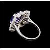 Image 3 : 14KT White Gold 4.46 ctw Tanzanite and Diamond Ring