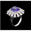 Image 4 : 14KT White Gold 4.46 ctw Tanzanite and Diamond Ring