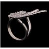 Image 4 : 14KT White Gold 0.98 ctw Diamond Ring