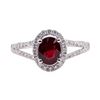 Image 1 : 1.00 ctw Ruby and Diamond Ring - 14KT White Gold