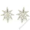 Image 1 : 18kt White Gold 3.35 ctw Diamond Star Burst Cluster Earrings