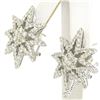 Image 4 : 18kt White Gold 3.35 ctw Diamond Star Burst Cluster Earrings