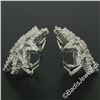 Image 5 : 18kt White Gold 3.35 ctw Diamond Star Burst Cluster Earrings