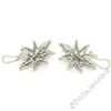 Image 7 : 18kt White Gold 3.35 ctw Diamond Star Burst Cluster Earrings