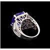 Image 3 : 18.39 ctw Tanzanite and Diamond Ring - 14KT White Gold