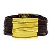 Image 1 : Rectangle Pendant Multi Strand Bracelet - Gold Plated