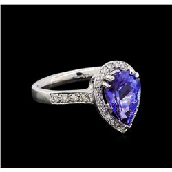 2.80 ctw Tanzanite and Diamond Ring - 14KT White Gold