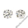 Image 3 : New Classic 14kt White Gold 0.75 ctw Round Brilliant Diamond Stud Earrings