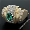 Image 3 : 14kt Yellow Gold 2.10 ctw Oval Emerald and Round Diamond Cocktail Ring w/ Arthri