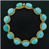 Image 4 : 18k Yellow Gold GIA Certified Large Cabochon Greenish Blue Turquoise Statement N
