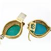 Image 8 : 18k Yellow Gold GIA Certified Large Cabochon Greenish Blue Turquoise Statement N