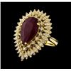 Image 1 : 7.73 ctw Ruby and Diamond Ring - 14KT Yellow Gold