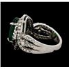Image 3 : 4.54 ctw Emerald and Diamond Ring - 14KT White Gold