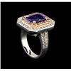 Image 4 : 14KT Rose and White Gold 4.29 ctw Tanzanite and Diamond Ring