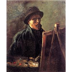 Van Gogh - Self-Portrait With Dark Felt Hat At The Easel