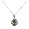 Image 1 : 3.19 ctw Sapphire and Diamond Pendant With Chain - Platinum