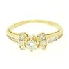 Image 2 : 14k Yellow Gold Petite 0.42 ctw Round Diamond Engagement Ring w/ Channel Accents