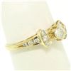 Image 6 : 14k Yellow Gold Petite 0.42 ctw Round Diamond Engagement Ring w/ Channel Accents