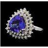 Image 1 : 5.79 ctw Tanzanite and Diamond Ring - 14KT White Gold