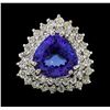 Image 2 : 5.79 ctw Tanzanite and Diamond Ring - 14KT White Gold