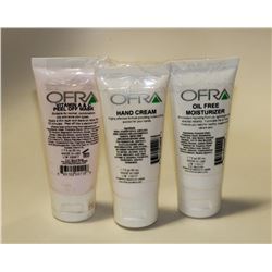 LOT OF 3 OFRA PEEL OFF MASK/ HAND CREAM & OIL FREE