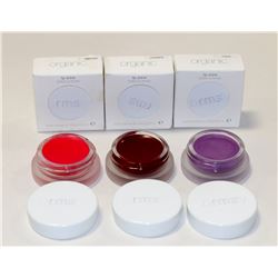 LOT OF 3 ASSORTED RMS BEAUTY ORGANIC LIP SHINE