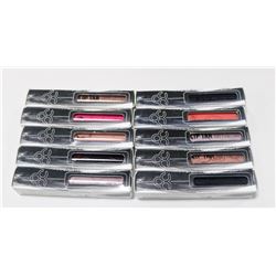 LOT OF 10 ASSORTED OCC LIPTAR LIQUID LIPSTICKS