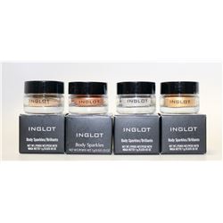 LOT OF 4 ASSORTED INGLOT BODY SPARKLES