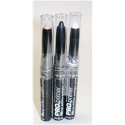 LOT OF 3 LA GIRL PRO PRIMER EYE SHADOW PENS;