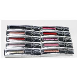 LOT OF 10 ASSORTED OCC LIPTAR LIQUID LIPSTICKS