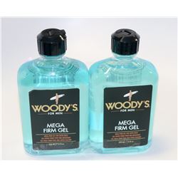 LOT OF 2 WOODY'S FOR MEN MEGA FIRM GEL 355ML