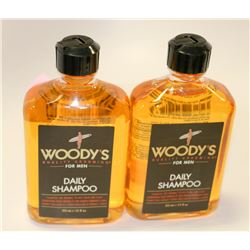LOT OF 2 WOODY'S FOR MEN DAILY SHAMPOO 355ML
