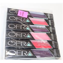 LOT OF 6 OFRA LONG LASTING LIQUID LIPSTICK