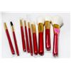 Image 1 : 9PC MAKE UP BRUSH SET- RED