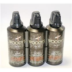 LOT OF 3 WOODY'S LOVE GRENADE BODY & LAUNDRY