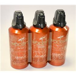 LOT OF 3 WOODY'S JUST FOR PLAY ALL OVER BODY