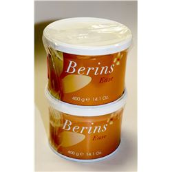 LOT OF 2 400G CONTAINERS OF BERINS EASE STRIP WAX