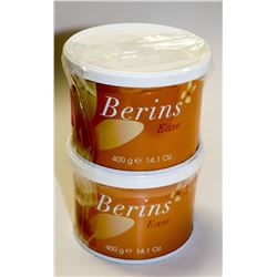 LOT OF 2 400G CONTAINERS OF BERINS EASE STRIP WAX
