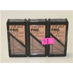 LOT OF 3 LA GIRL CONTOUR CREAM; NATURAL