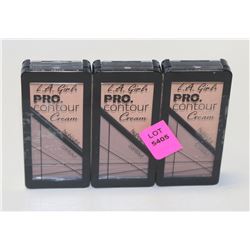 LOT OF 3 LA GIRL CONTOUR CREAM; NATURAL