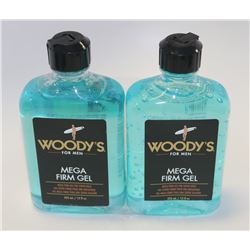 LOT OF 2 WOODY'S FOR MEN MEGA FIRM GEL 355ML