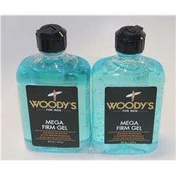 LOT OF 2 WOODY'S FOR MEN MEGA FIRM GEL 355ML
