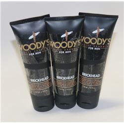 LOT OF 3 118ML WOODY'S BRICK HEAD FIRM HOLD