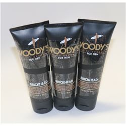 LOT OF 3 118ML WOODY'S BRICK HEAD FIRM HOLD