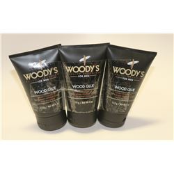 LOT OF 3 113G WOODY'S WOOD GLUE HAIR GEL