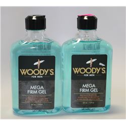 LOT OF 2 355ML WOODY'S MEGA FIRMING GEL